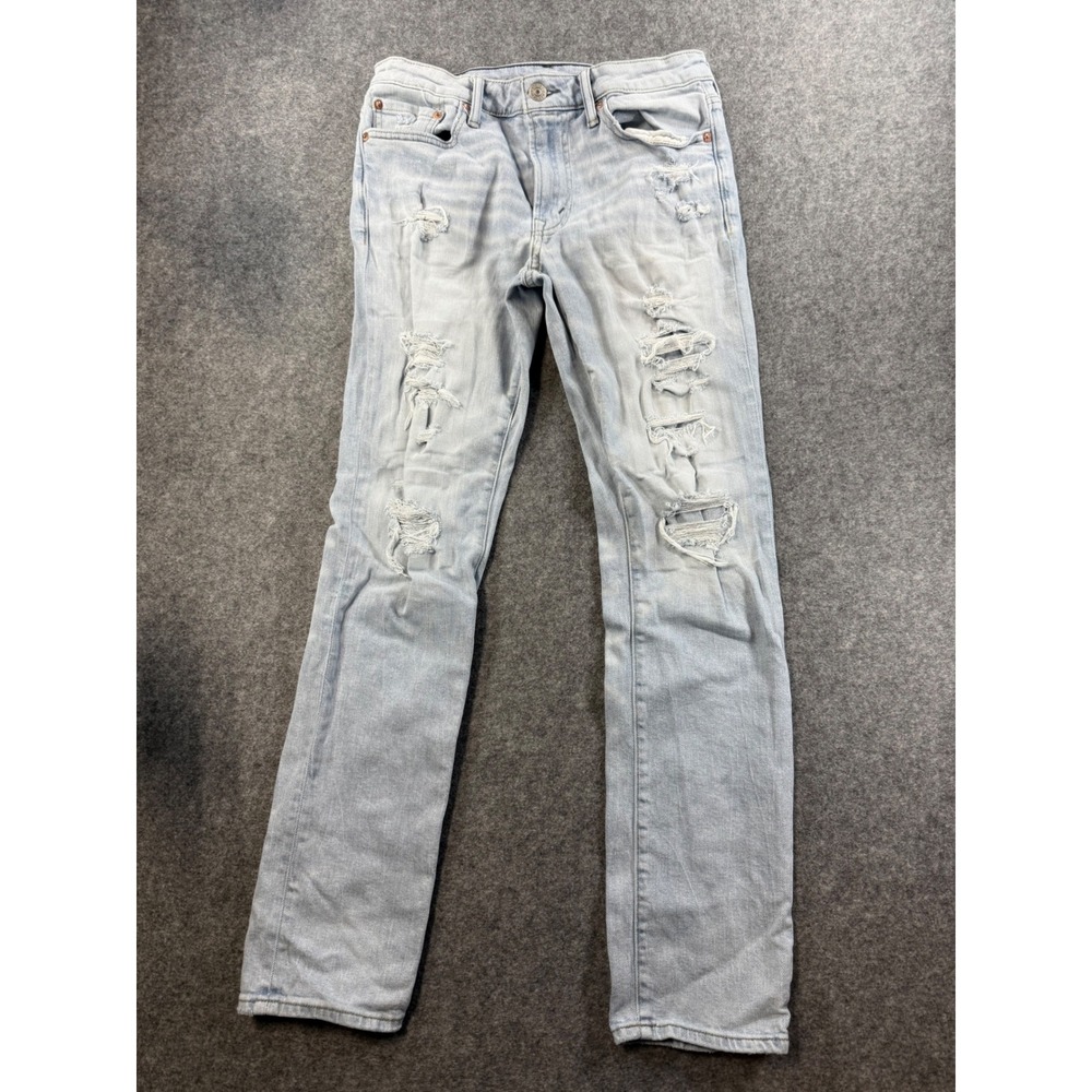 American Eagle Airflex+ Slim Distressed Light Wash Jeans Mens 30x32
